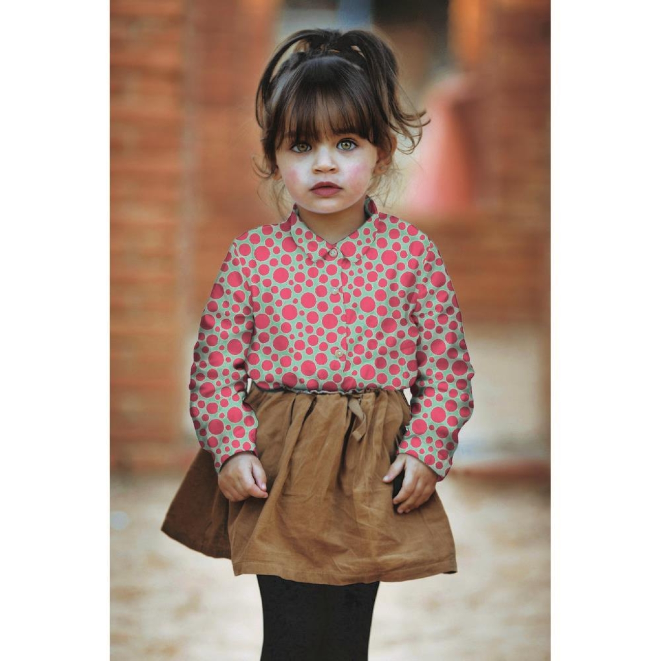 Baumwolle Popeline - Big Dots - Orange - 10m Ballen